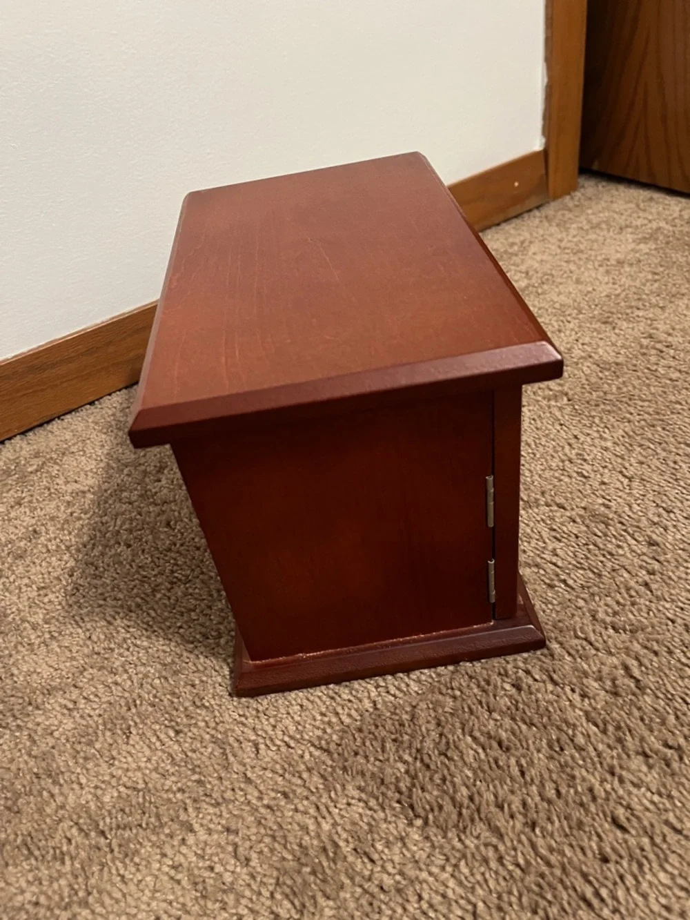 Wood Finish Jewelry Box with Mirror - Brown